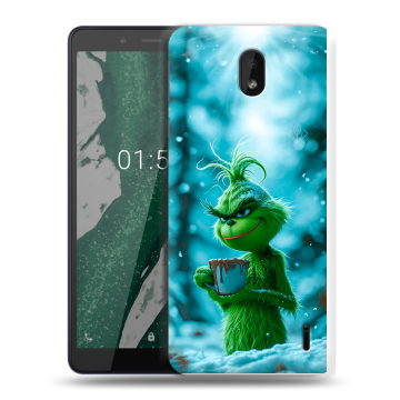 Силиконовый чехол на Nokia 1 Plus с принтом Новый год гринч Силиконовый чехол на Nokia 1 Plus с принтом Новый год гринч
