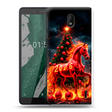 Силиконовый чехол на Nokia 1 Plus с принтом Новый год Силиконовый чехол на Nokia 1 Plus с принтом Новый год