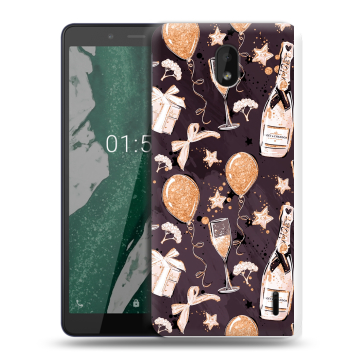 Силиконовый чехол на Nokia 1 Plus с принтом Новый год Силиконовый чехол на Nokia 1 Plus с принтом Новый год