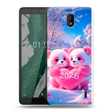 Силиконовый чехол на Nokia 1 Plus с принтом Новый год Силиконовый чехол на Nokia 1 Plus с принтом Новый год
