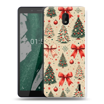 Силиконовый чехол на Nokia 1 Plus с принтом Новый год Силиконовый чехол на Nokia 1 Plus с принтом Новый год