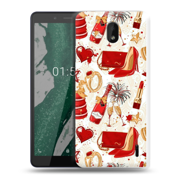 Силиконовый чехол на Nokia 1 Plus с принтом Новый год Силиконовый чехол на Nokia 1 Plus с принтом Новый год