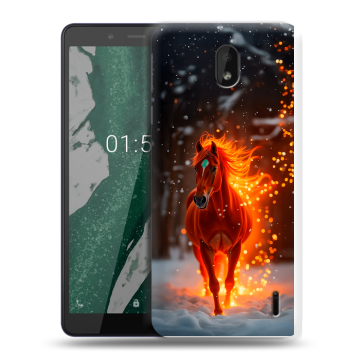 Силиконовый чехол на Nokia 1 Plus с принтом Новый год Силиконовый чехол на Nokia 1 Plus с принтом Новый год