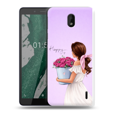 Силиконовый чехол на Nokia 1 Plus с принтом женский