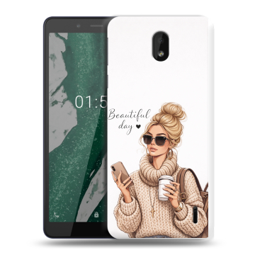 Силиконовый чехол на Nokia 1 Plus с принтом женский
