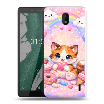 Силиконовый чехол на Nokia 1 Plus с принтом для девочек