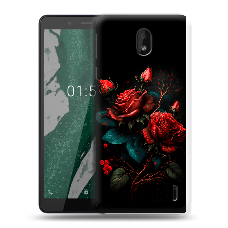 Силиконовый чехол на Nokia 1 Plus с принтом Розы красные Силиконовый чехол на Nokia 1 Plus с принтом Розы красные