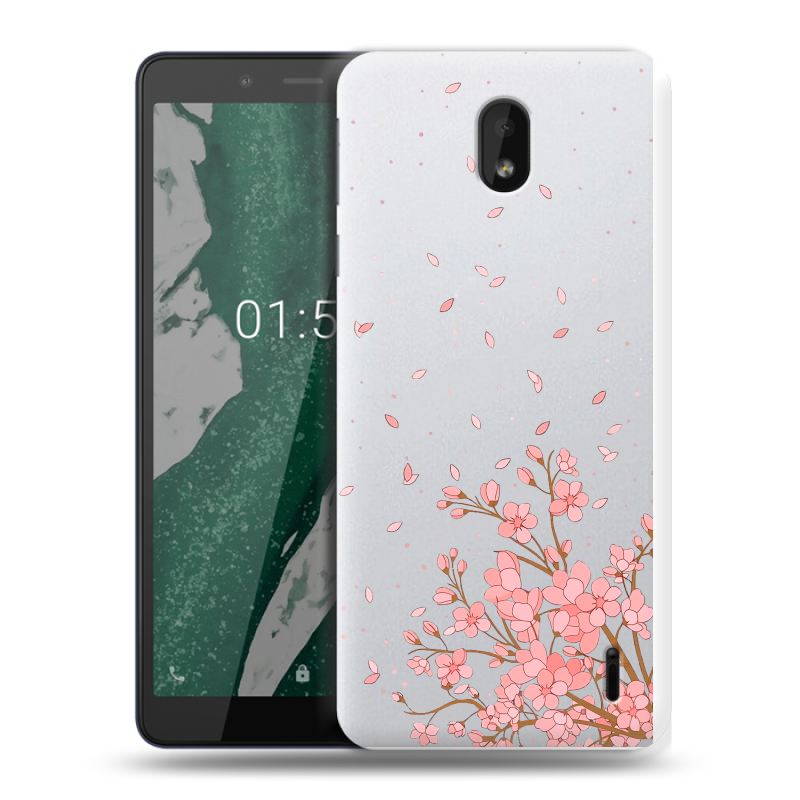 Силиконовый чехол на Nokia 1 Plus с принтом Ветка сакуры Силиконовый чехол на Nokia 1 Plus с принтом Ветка сакуры