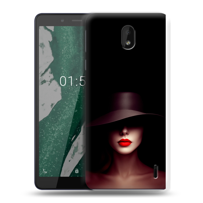 Силиконовый чехол на Nokia 1 Plus с принтом Девушка в шляпе Силиконовый чехол на Nokia 1 Plus с принтом Девушка в шляпе