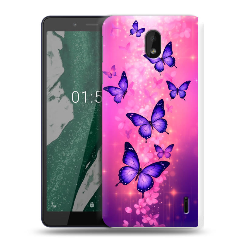 Силиконовый чехол на Nokia 1 Plus с принтом Бабочки Силиконовый чехол на Nokia 1 Plus с принтом Бабочки
