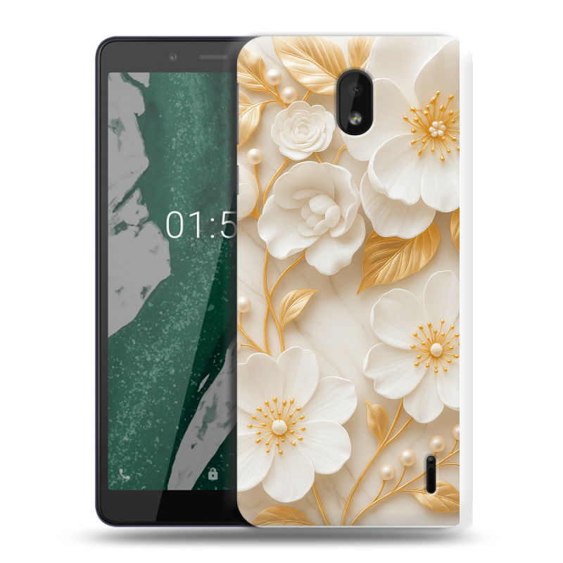 Силиконовый чехол на Nokia 1 Plus с принтом Цветы Силиконовый чехол на Nokia 1 Plus с принтом Цветы