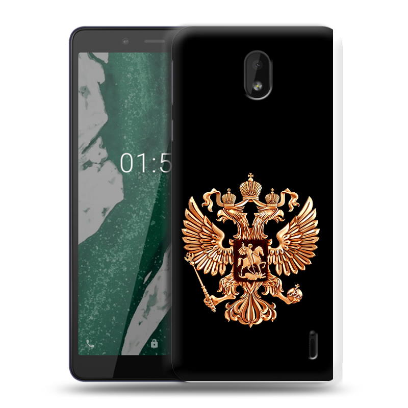 Силиконовый чехол на Nokia 1 Plus с принтом Герб России золотой Силиконовый чехол на Nokia 1 Plus с принтом Герб России золотой