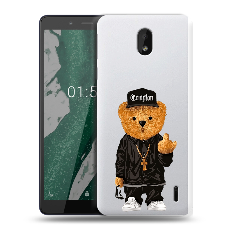 Силиконовый чехол на Nokia 1 Plus с принтом Мишка Силиконовый чехол на Nokia 1 Plus с принтом Мишка
