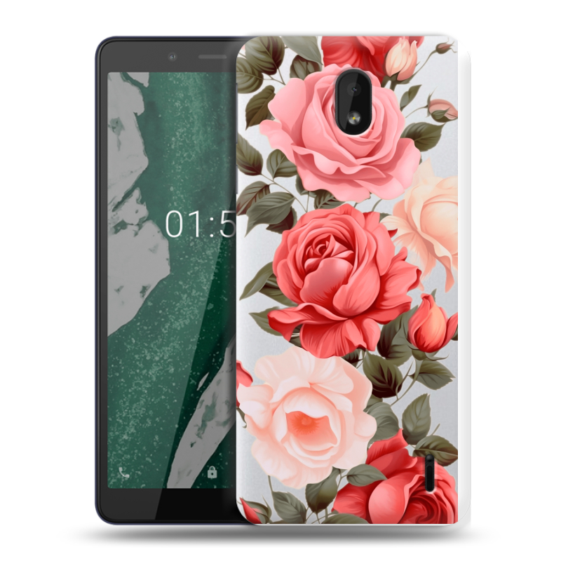 Силиконовый чехол на Nokia 1 Plus с принтом Розы Силиконовый чехол на Nokia 1 Plus с принтом Розы