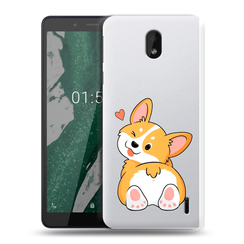 Силиконовый чехол на Nokia 1 Plus с принтом Корги Силиконовый чехол на Nokia 1 Plus с принтом Корги