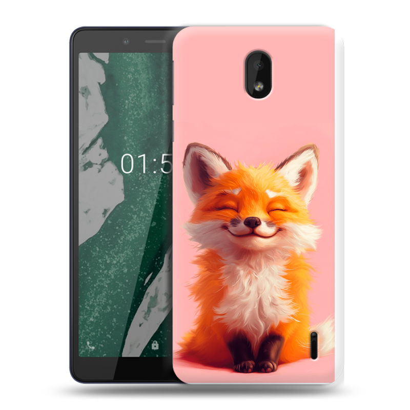 Силиконовый чехол на Nokia 1 Plus с принтом милая лиса Силиконовый чехол на Nokia 1 Plus с принтом милая лиса
