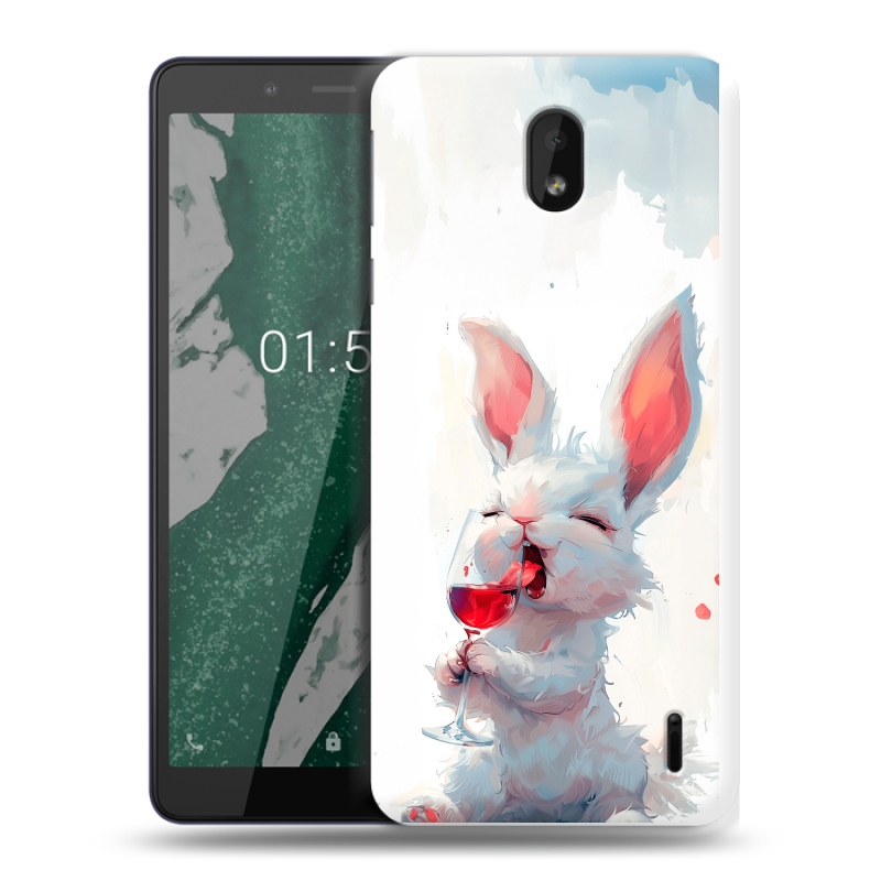 Силиконовый чехол на Nokia 1 Plus с принтом кролик зайчик Силиконовый чехол на Nokia 1 Plus с принтом кролик зайчик