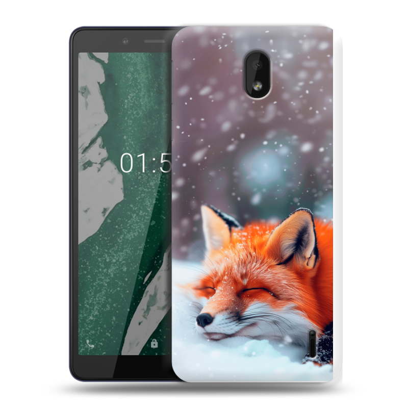 Силиконовый чехол на Nokia 1 Plus с принтом лиса Силиконовый чехол на Nokia 1 Plus с принтом лиса