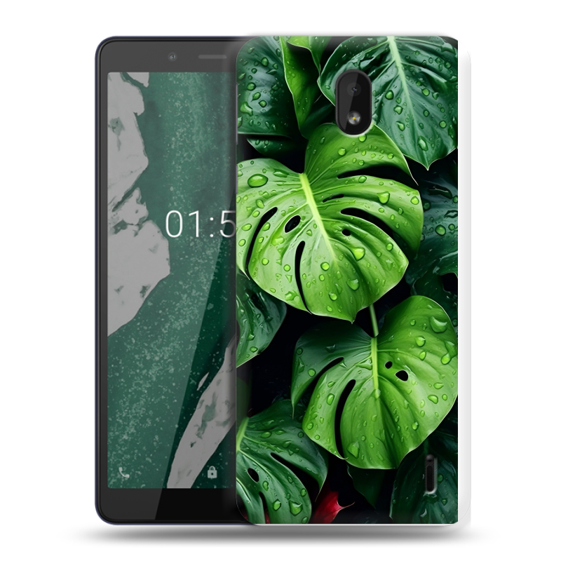 Силиконовый чехол на Nokia 1 Plus с принтом Листья Силиконовый чехол на Nokia 1 Plus с принтом Листья