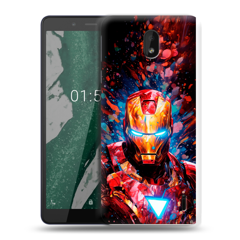 Силиконовый чехол на Nokia 1 Plus с принтом Железный человек Ironman Силиконовый чехол на Nokia 1 Plus с принтом Железный человек Ironman