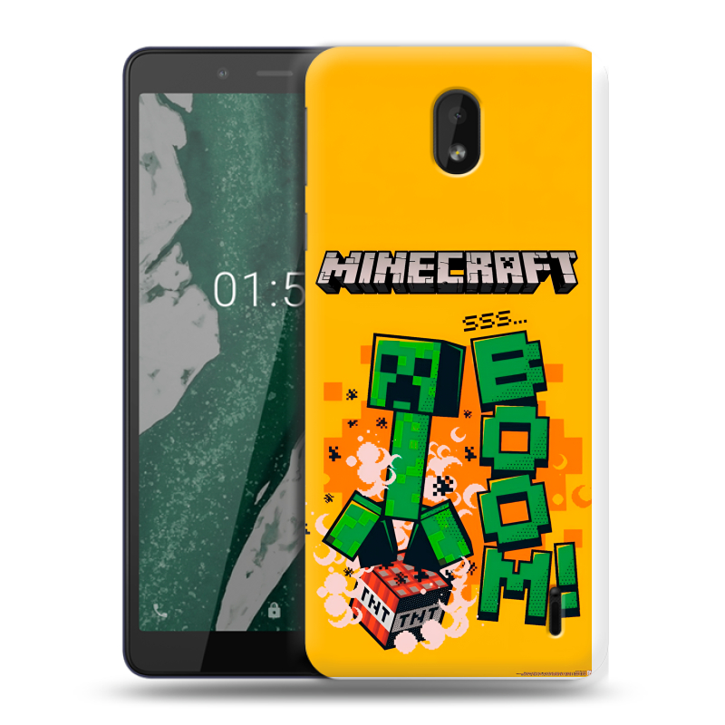 Силиконовый чехол на Nokia 1 Plus с принтом Майнкрафт Minecraft Силиконовый чехол на Nokia 1 Plus с принтом Майнкрафт Minecraft