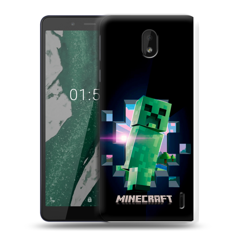 Силиконовый чехол на Nokia 1 Plus с принтом Майнкрафт Minecraft Силиконовый чехол на Nokia 1 Plus с принтом Майнкрафт Minecraft