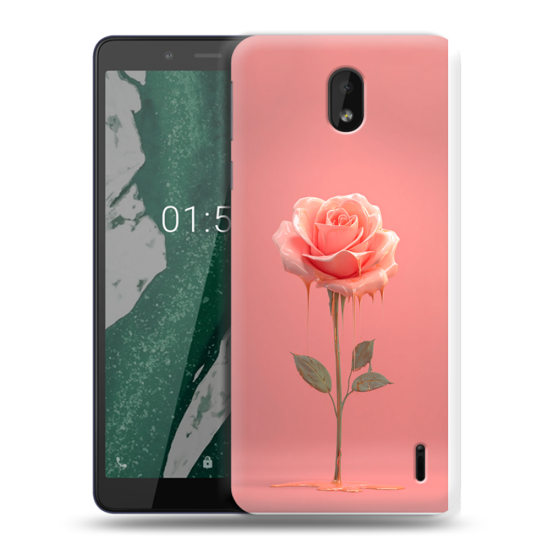 Силиконовый чехол на Nokia 1 Plus с принтом Розовая роза Силиконовый чехол на Nokia 1 Plus с принтом Розовая роза