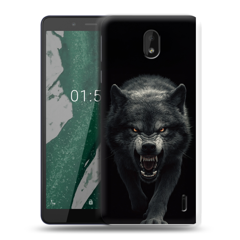 Силиконовый чехол на Nokia 1 Plus с принтом Волк Силиконовый чехол на Nokia 1 Plus с принтом Волк