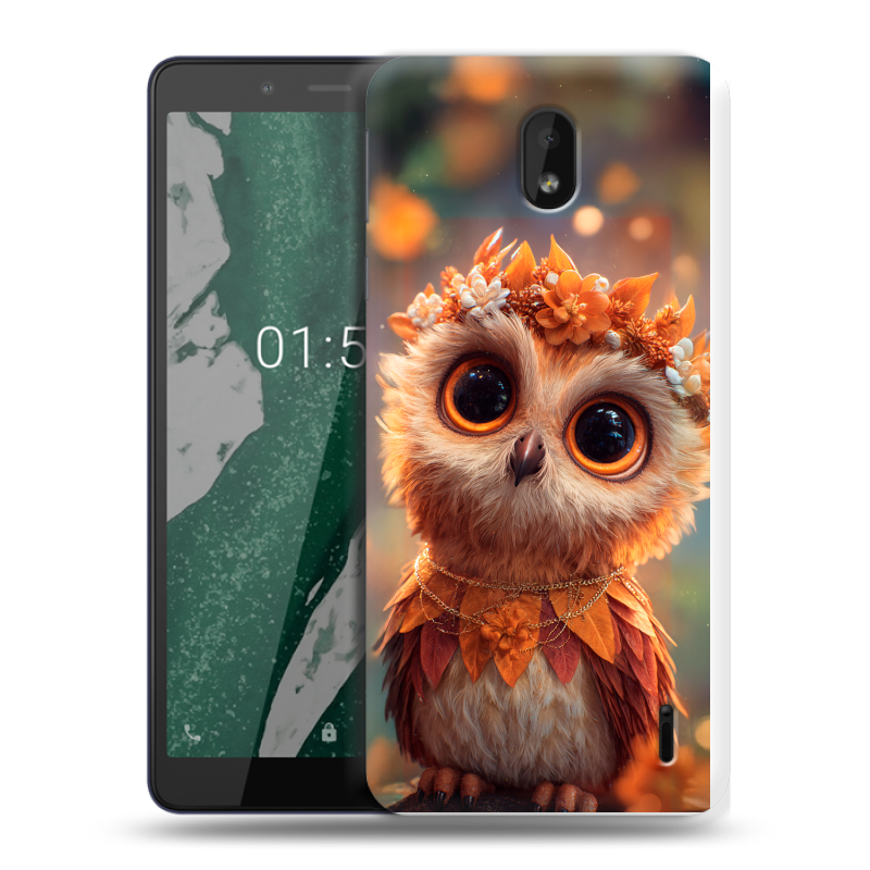 Силиконовый чехол на Nokia 1 Plus с принтом Милая сова Силиконовый чехол на Nokia 1 Plus с принтом Милая сова