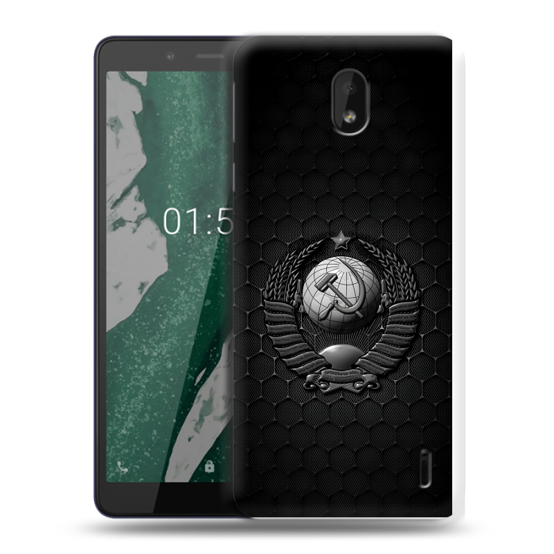 Силиконовый чехол на Nokia 1 Plus с принтом Герб Флаг СССР Силиконовый чехол на Nokia 1 Plus с принтом Герб Флаг СССР