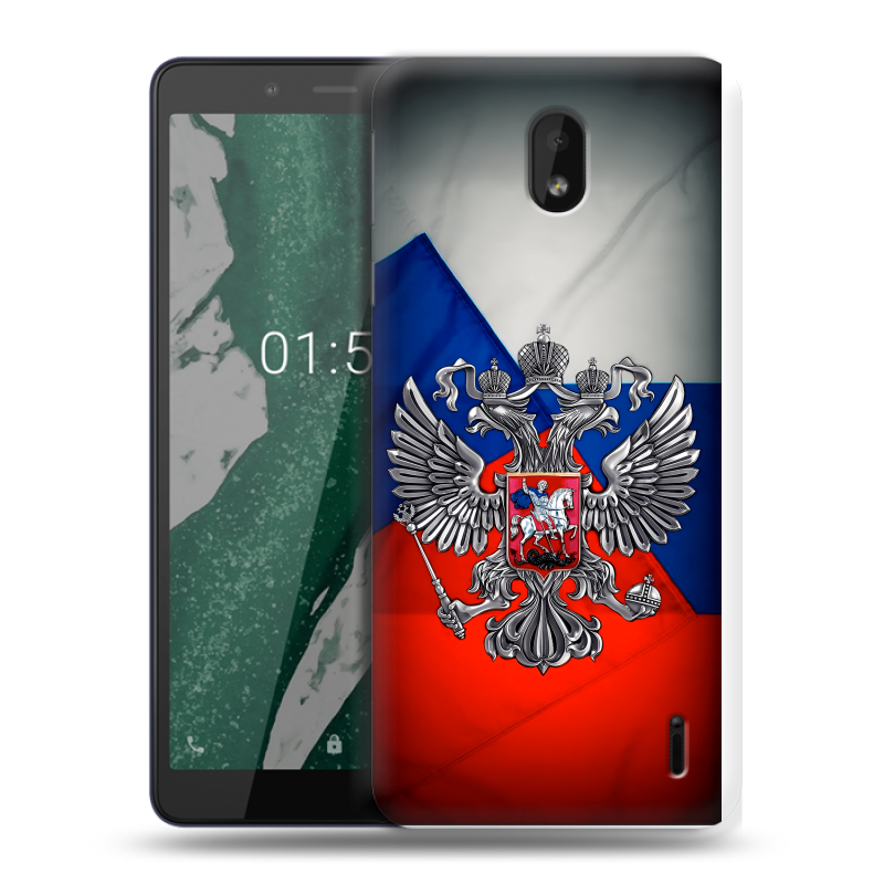 Силиконовый чехол на Nokia 1 Plus с принтом Флаг России Силиконовый чехол на Nokia 1 Plus с принтом Флаг России