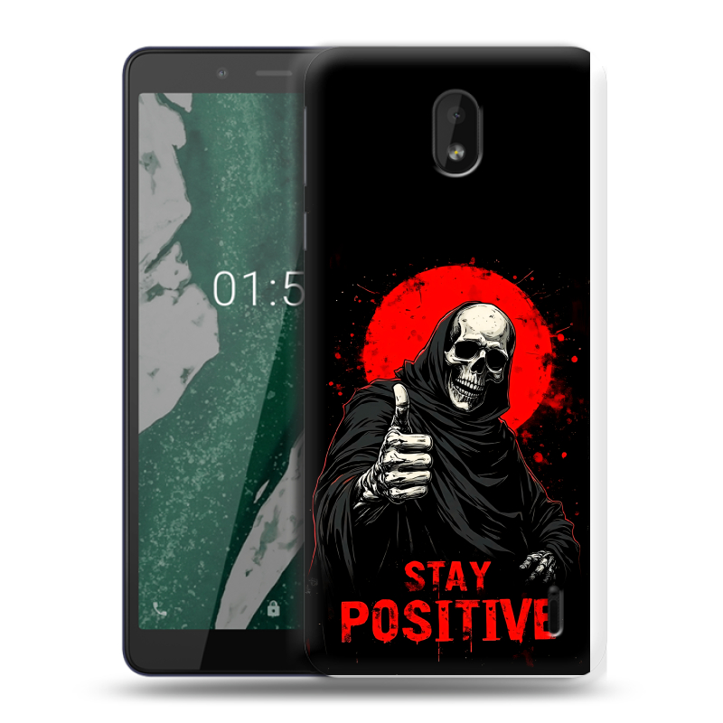 Силиконовый чехол на Nokia 1 Plus с принтом смешной скелет Силиконовый чехол на Nokia 1 Plus с принтом смешной скелет