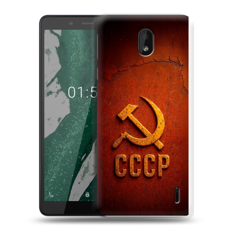 Силиконовый чехол на Nokia 1 Plus с принтом Флаг Герб СССР Силиконовый чехол на Nokia 1 Plus с принтом Флаг Герб СССР