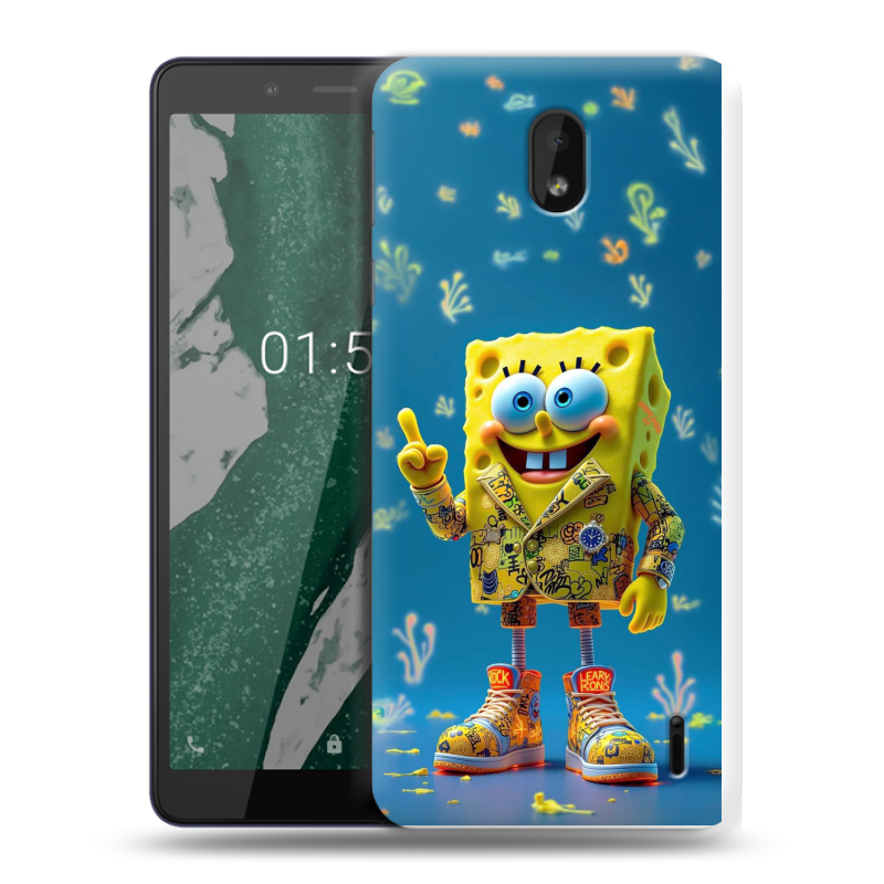 Силиконовый чехол на Nokia 1 Plus с принтом Спанч боб Спанчбоб Силиконовый чехол на Nokia 1 Plus с принтом Спанч боб Спанчбоб