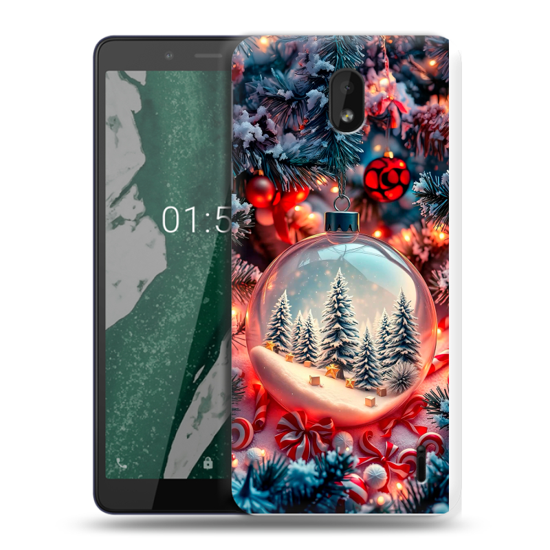 Силиконовый чехол на Nokia 1 Plus с принтом Новый год Силиконовый чехол на Nokia 1 Plus с принтом Новый год