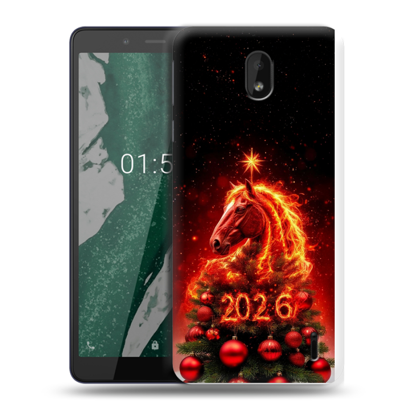 Силиконовый чехол на Nokia 1 Plus с принтом Новый год Силиконовый чехол на Nokia 1 Plus с принтом Новый год