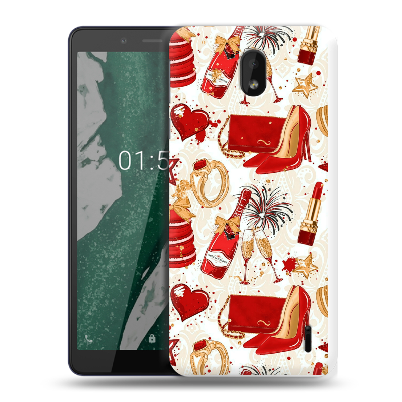 Силиконовый чехол на Nokia 1 Plus с принтом Новый год Силиконовый чехол на Nokia 1 Plus с принтом Новый год