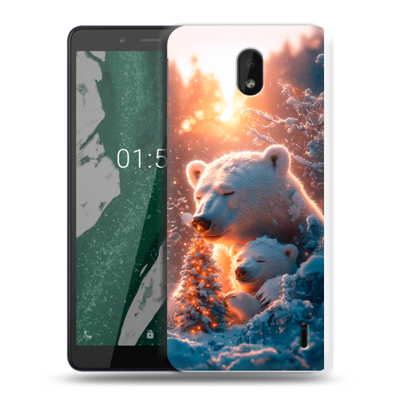 Силиконовый чехол на Nokia 1 Plus с принтом Новый год Силиконовый чехол на Nokia 1 Plus с принтом Новый год
