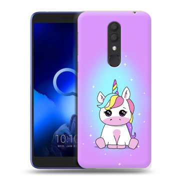 Силиконовый чехол на Alcatel 1X (2019) с принтом Единорог