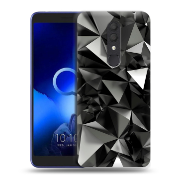 Силиконовый чехол на Alcatel 1X (2019) с принтом Черные кристаллы