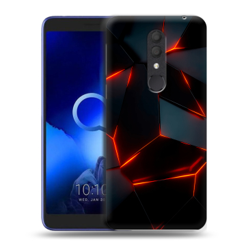 Силиконовый чехол на Alcatel 1X (2019) с принтом Яркие абстракции