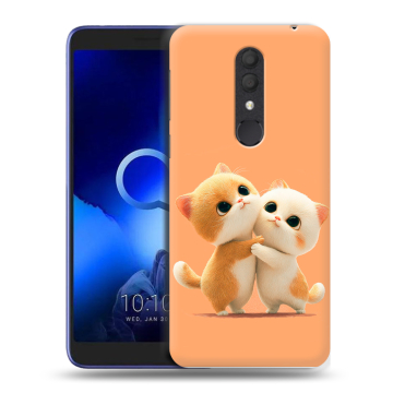 Силиконовый чехол на Alcatel 1X (2019) с принтом Милые котики