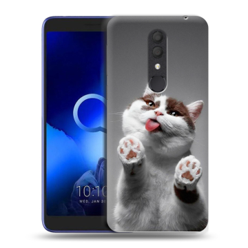 Силиконовый чехол на Alcatel 1X (2019) с принтом Коты