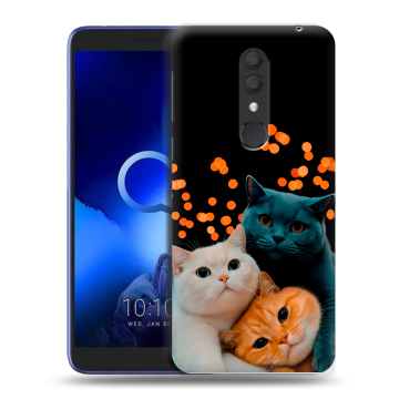 Силиконовый чехол на Alcatel 1X (2019) с принтом Кошки