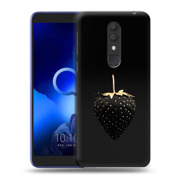 Силиконовый чехол на Alcatel 1X (2019) с принтом Черная клубника