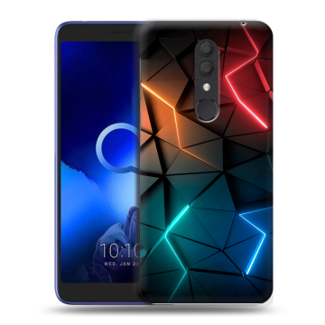 Силиконовый чехол на Alcatel 1X (2019) с принтом Абстракция неон Силиконовый чехол на Alcatel 1X (2019) с принтом Абстракция неон
