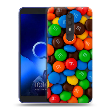Силиконовый чехол на Alcatel 1X (2019) с принтом Конфеты