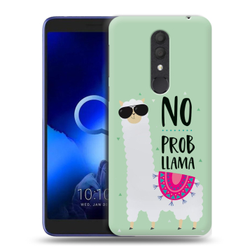 Силиконовый чехол на Alcatel 1X (2019) с принтом Лама