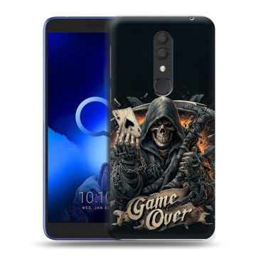 Силиконовый чехол на Alcatel 1X (2019) с принтом Скелет карты