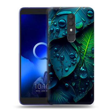 Силиконовый чехол на Alcatel 1X (2019) с принтом Листья